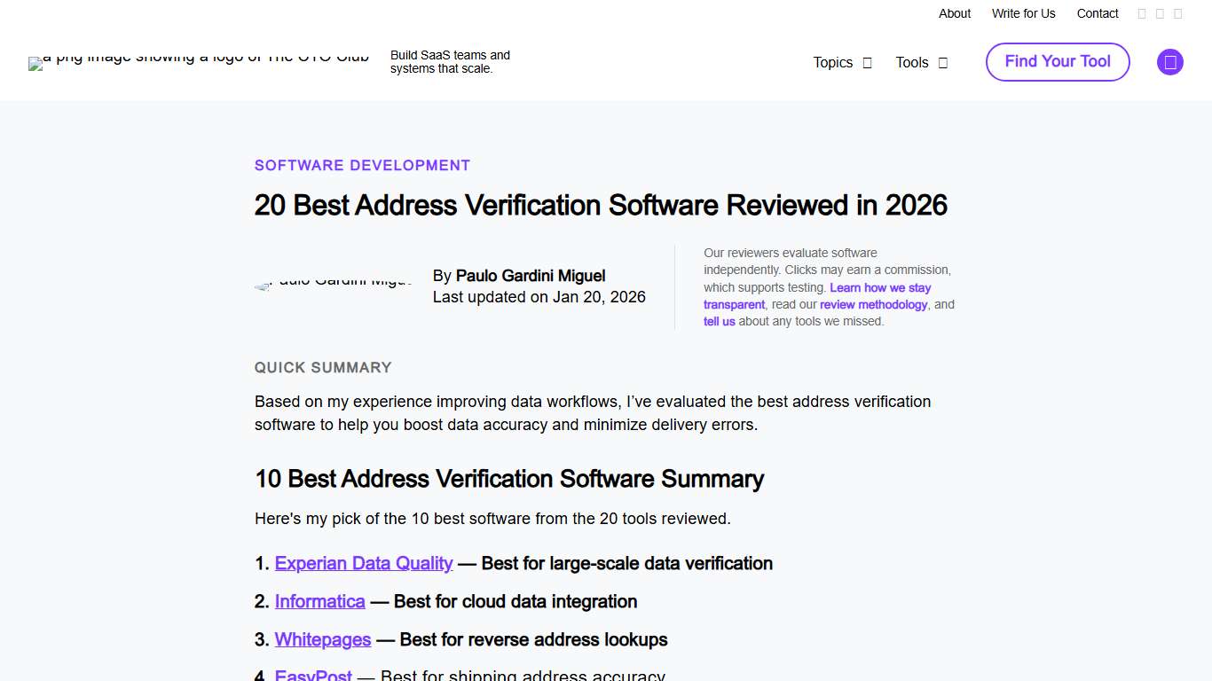 20 Best Address Verification Software Reviewed in 2026